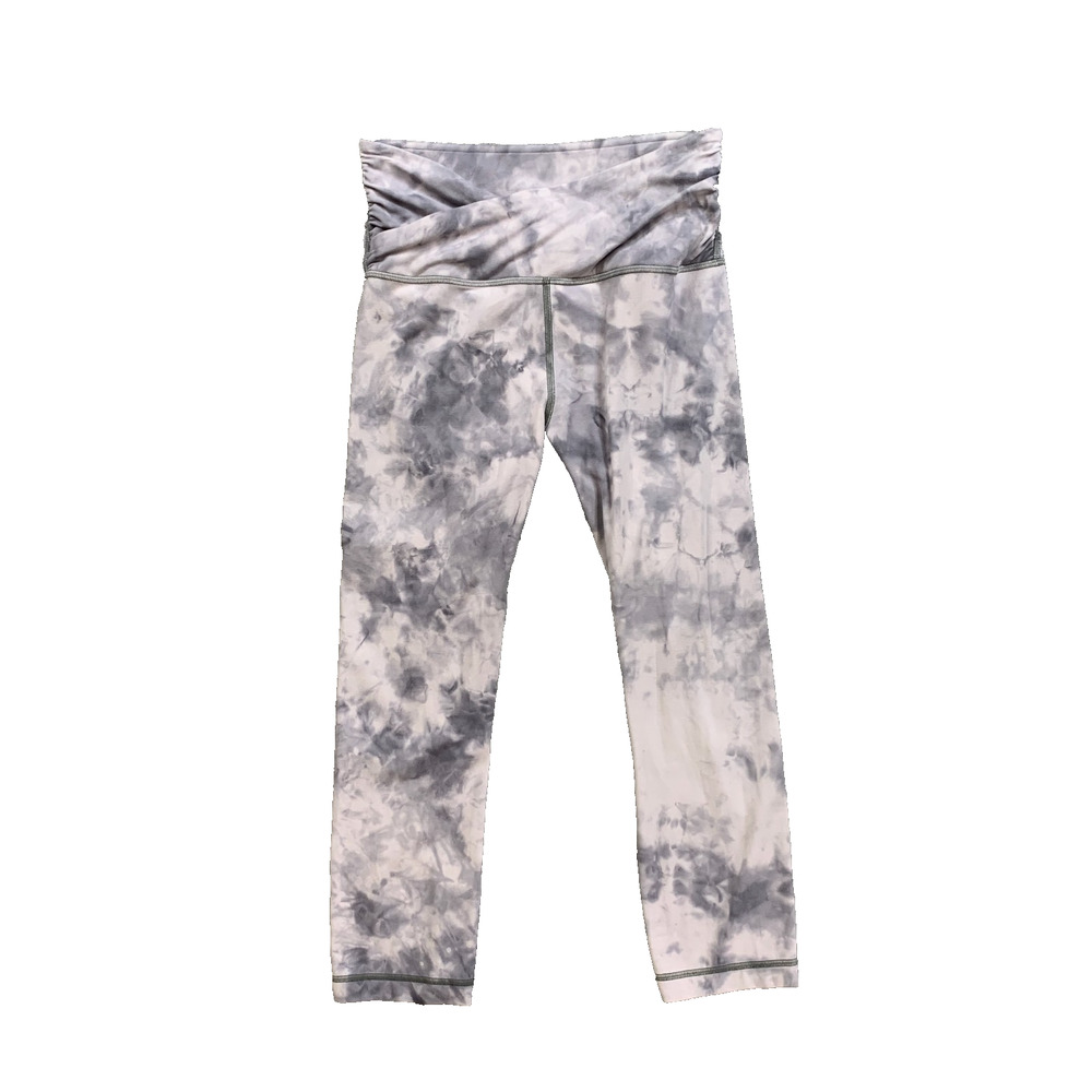 Lululemon Leggings Womens 6 Gray Smoke Align High Rise Crop Cross Waist Workout